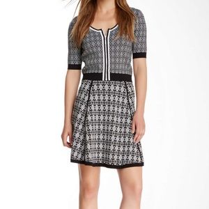 Catherine Malandrino Blanc-Noir Jacquard Skirt